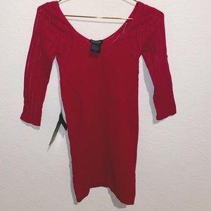 NWT BEBE fuschia quarter sleeve bodycon dress